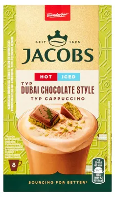 Produktbild von Jacobs Dubai Chocolate Style Löslicher Cappuccino 120 g (8 x 15 g)