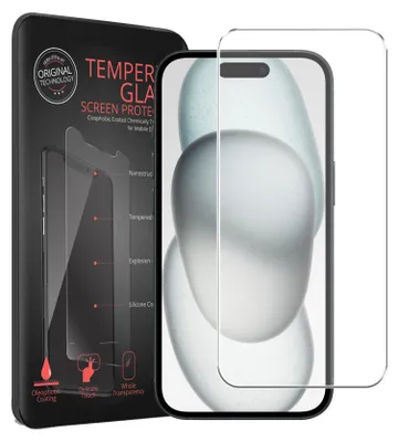 Immagine prodotto di 2x pellicola protettiva per iPhone 15 cellulare protezione dello schermo in vetro blindato