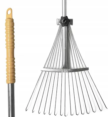 Produktbild von Verstellbare Metall-Laubrechen mit 15 Zähnen und 58 cm Breite