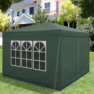 Produktbild von WOLTU Pavillon Pop-Up wasserdichter Faltpavillon, aus Oxford Metallrahmen 3 x 3 m, Grün
