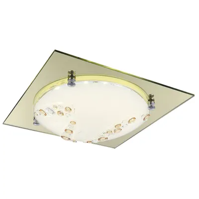 Produktbild von LED Deckenlampe, Chrom, Glas, Kristalle, Gold, L 31,5 cm