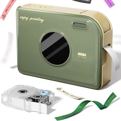 Productafbeelding van ZELURXX Phomemo A30 Draagbare Mini-etikettenprinter, Bluetooth, thermische etikettenprinter, waterbestendig, geschikt voor thuis, kantoor en magazijn, kleur: groen