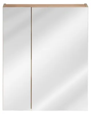 Productafbeelding van Meubel voor opberging NALYA 75 cm – Licht eiken – 2 deuren met hangende spiegels