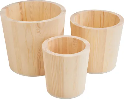 Produktbild von VBS Holz-Pflanztöpfe, 3er-Set, Kiefernholz