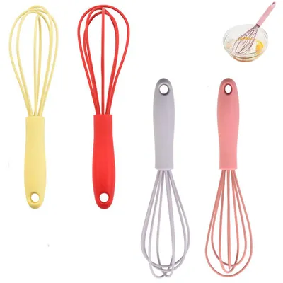 Produktbild von Schneebesen – 4 Stück – Silikon-Schneebesen – Handrührbesen – Mini-Schneebesen – Küchenbesen – Rührbesen – Für Backen, Sahne, Eier, Saucen & Getränke