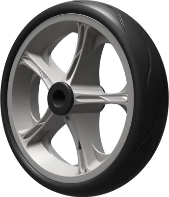 Produktbild von 1 x PolyurethanRad Ø 260 mm Gleitlager Ersatzrad PANNENSICHER, schwarz/grau