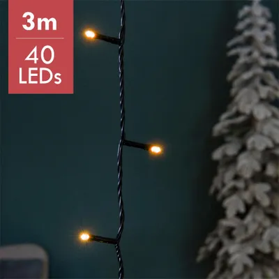 Produktbild von 3m LED-Weihnachtsbaumbeleuchtung - Gold - 40 Lichter - Dimmbar