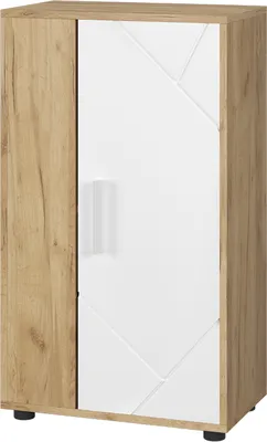 Produktbild von Kommode Vicco Berno Goldkraft Eiche/Weiß 50.1 x 87.3 cm mit 2 Fächern, Model 55454
