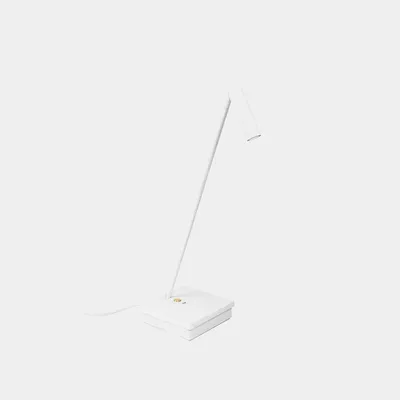 Image de Lampe de table sans fil E-lamp, avec éclairage LED blanc chaud à 2700K, de couleur blanche