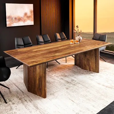 Produktbild von riess-ambiente Esstisch DIAMOND 240cm braun stone finish Sheesham Schweizer Kante 12 Personen