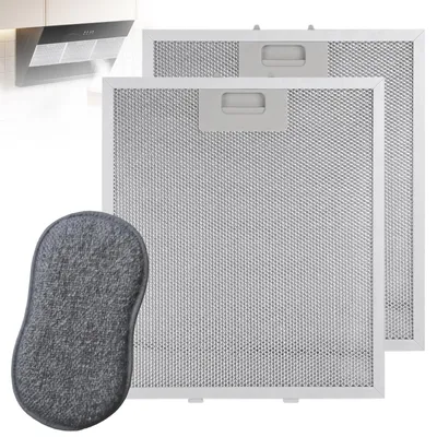 Zdjęcie produktu dla Metalowe filtry do okapów kuchennych, 3 sztuki, wymiary 32 x 26 cm, 5-warstwowe filtry aluminiowe do kuchni