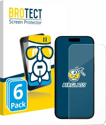 Produktbild von 6x BROTECT Schutzglas für Apple iPhone 15 / 15 Pro Schutzfolie Panzer Folie Glas Display Schutz klar
