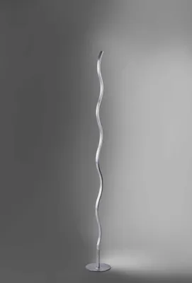 Image de Lampadaire LED, argent, design vague, H 120 cm