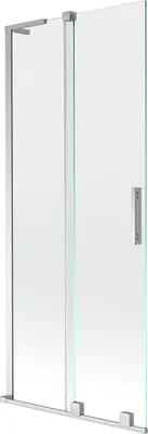 Produktbild von Mexen Velar L Badewannenfaltwand 2-flügelig, 80 x 150 cm, transparent, Chrom - 896-080-003-01-01