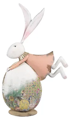 Immagine prodotto di Clayre & Eef figura decorativa coniglio 56 cm metallo bianco