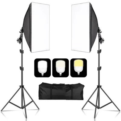 Obrázek produktu pro Fotografická sada softboxu, nastavitelná teplota barev, odolná konstrukce, SH-RGX-01-31, podle obrázku
