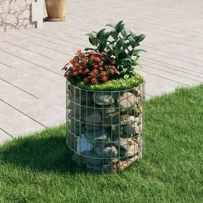Produktbild von Maison Exclusive - Gabionen-Säule Rund Verzinkter Stahl Ø50x50 cm