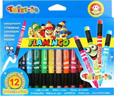 Produktbild von Drehbleistifte mit Radiergummi 12 Farben Flamingo