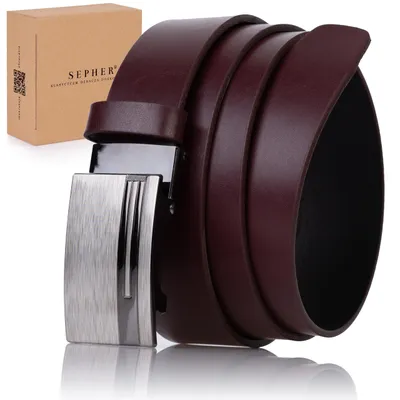 Produktbild von SEPHER® Ledergürtel Herren Automatische Schnalle Bordeaux Rot