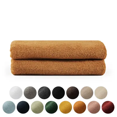 Immagine prodotto di Set di asciugamani in spugna premium Blumtal con asole per appendere - Cotone  Oeko-TEX, morbido, altamente assorbente - Asciugamano 2X (50x100 cm), Pumpkin Spice (marrone)