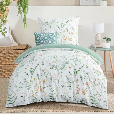Productafbeelding van TRANKIELO® - Dekbedovertrekset 155 x 220 cm – Microvezel met bloemenprint en ritssluiting – Strijkvrij en onderhoudsvriendelijk