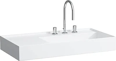 Produktbild von LAUFEN Laufen Waschtisch KARTELL 900x460mm Abl. li o ÜL 1 HL-Ausf. grau