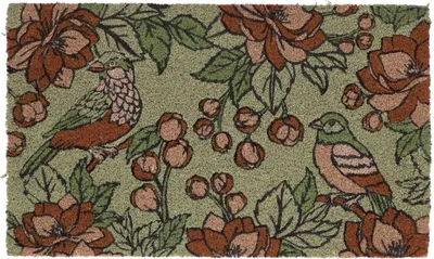 Produktbild von Esschert Design | Fußmatte - Türmatte - Sauberlaufmatte - 75 x 45 cm - bunt - Kokosfaser - Fußabtreter - mit Vogelmotiv - Dekorativ