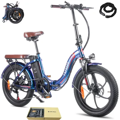 Produktbild von Elektrofahrrad 20 zoll 36 V 18 Ah 648 Wh Rostfreie Aluminiumlegierung bis zu 120 - 150 km Wasserdicht IPX5 Pedelec klapprad 7 Gang, Blau