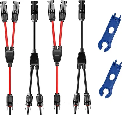 Produktbild von 2 Paar Solarkabel Y-Verteiler – 6 mm² Solarpanel Y Stecker, MMF & FFM Connector für Photovoltaik Systeme