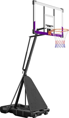Produktbild von SucceBuy Höhenverstellbarer tragbarer Basketballständer, max. 3,05 m, mit 1219,2 mm PC-Rückwand, Basketballkorb-System für den Einsatz auf Terrassen und in Schulen