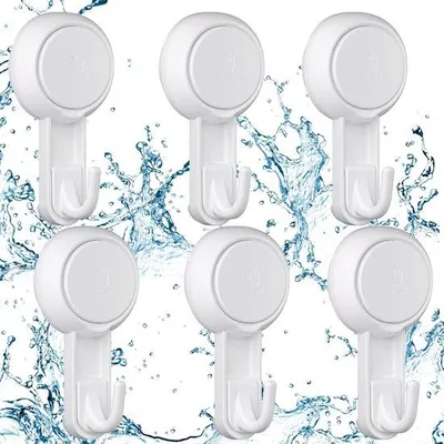 Produktbild von Famanu Set von 6 extra starken Saugnaphaken - wiederverwendbare Haken für Handtücher, Glas, Fliesen, Küche und Bad