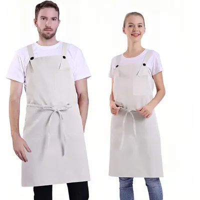 Productafbeelding van Schort met zak, verstelbaar, beige, voor dames en heren