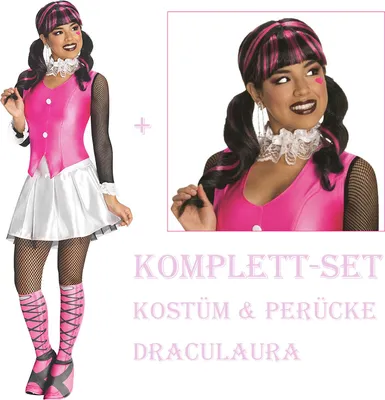 Produktbild von Monster High Damen Kostüm & Perücke (Draculaura) Größe: S (36/38)