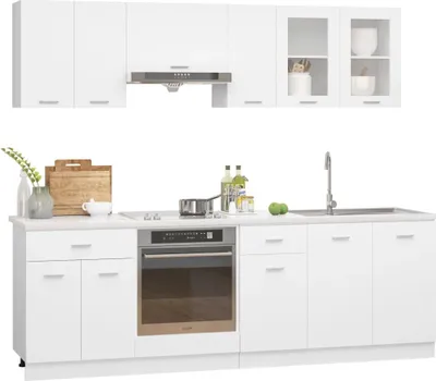 Produktbild von 8-tlg. Küchenzeile Lyon Weiß Holzwerkstoff