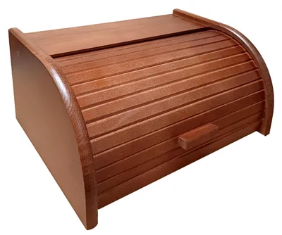 Holz Brotkasten mit Rolldeckel, 26 Liter, Beukenholz, 16x31x26 cm