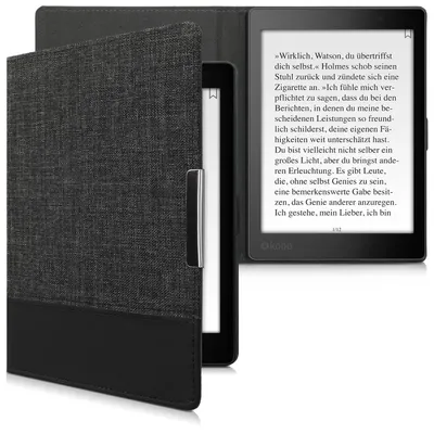Produktbild von kwmobile Hülle kompatibel mit Kobo Aura ONE - Canvas eReader Schutzhülle Cover Case - Anthrazit Schwarz