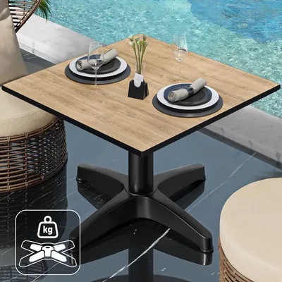Produktbild von CPBL | Compact Loungetisch | B:T:H 60 x 60 x 42 cm | Eiche / Aluminium | Zusatzgewicht | Bistro Loungetisch Gastro Tisch