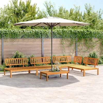 Produktbild von "2024"cloris 5-tlg. Garten-Sofagarnitur aus Paletten Massivholz Akazie - Gartensofas CHY84545086