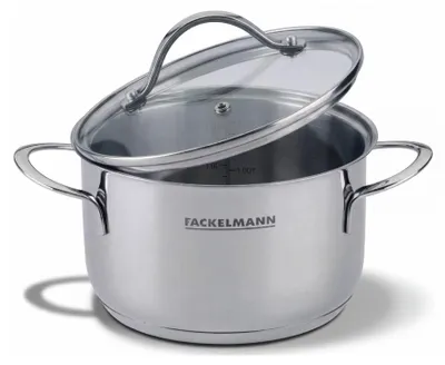 Produktbild von Fackelmann Kochtopf mit Deckel Lara Ø 16 cm, Edelstahl, 1500 ml Ideal für Suppen, Saucen & Beilagen, Induktionsgeeignet, Spülmaschinengeeignet, Hitzebeständigkeit: +230 °C