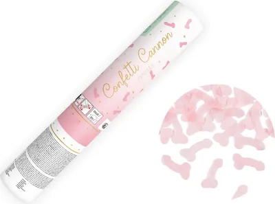 Konfettikanone mit Penis-Konfetti 20cm Rosa