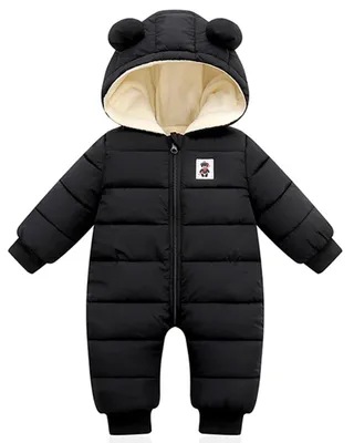 Imagen del producto de Mono de invierno para bebés con capucha y mangas largas