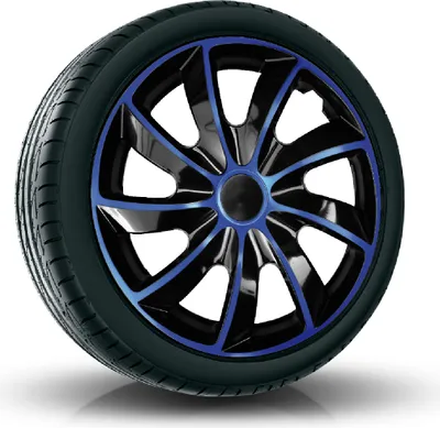 Produktbild von Radkappen Radzierblenden (4Stück) 17 Zoll blau/schwarz QUAD Z458753