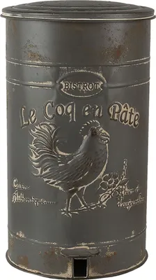 Produktbild von Clayre & Eef Treteimer 6Y4244 Grau Ø 27x45 cm Vintage Design Pedalfunktion
