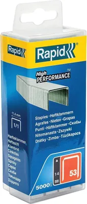 Zdjęcie produktu dla Rapid 40303087, Zszywki paczka, 1,4 cm, 5000 zszywek, Naprawa, Metaliczny, R253, R353, R453, ALU753, ALU853, ALU953, E100, ESN530, BTX530, R553, PS101, PS6-16, Compacta,...