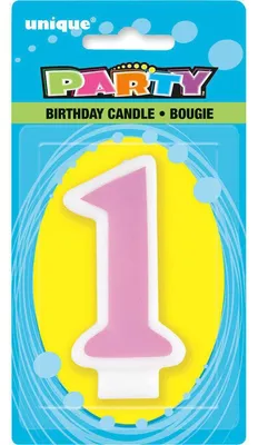 Produktbild von Kerze 1. Geburtstag | Pink