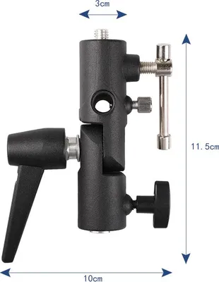 Image de Tête de trépied pour appareil photo F��llumière, support de flash universel en m�tal, support de lampe, en alliage d'aluminium, pratique pour les prises de vue en extérieur (type H)