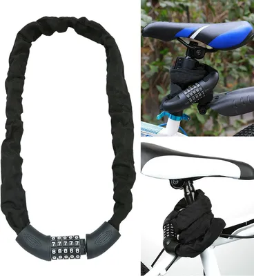 Obrázek produktu pro EINFEBEN 120cm zámek na kolo kombinovaný zámek řetězový zámek zámek na motorku zámek na moped