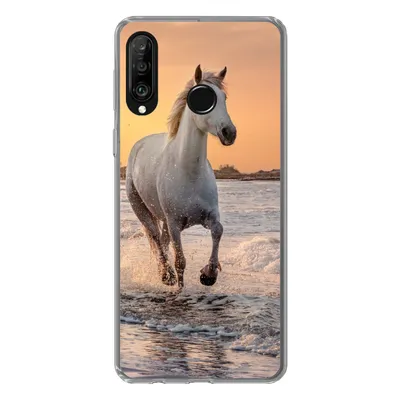 Obrázek produktu pro Kryt na mobilní telefon pro Huawei P30 Lite Koně - Slunce - Moře - Pláž - Zvířata Silikonové měkké pouzdro
