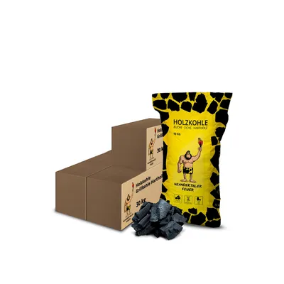 Produktbild von Neandertaler Feuer Holzkohle Grillkohle Buche - Charcoal BBQ 4 x 30 kg Kohle für Grill Smoker Kamin Grillholzkohle aus Laubholz Buchenholzkohle 120 kg