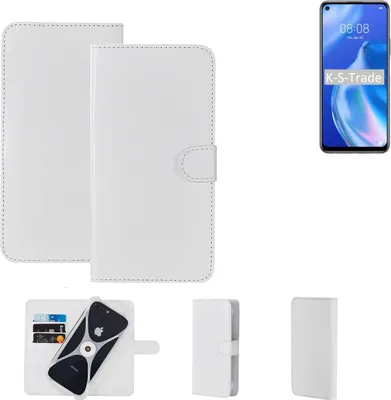 Produktbild von K-S-Trade Handy Hülle Schutz Hülle kompatibel mit Huawei P40 lite 5G Cover Case Bookstyle Bumper weiß 1x